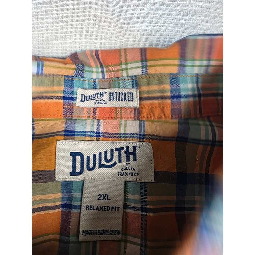 Duluth Trading Co Mens 2XL Relaxed Fit Untucked Plaid shirt gorpcore dadcore - Picture 4 of 7